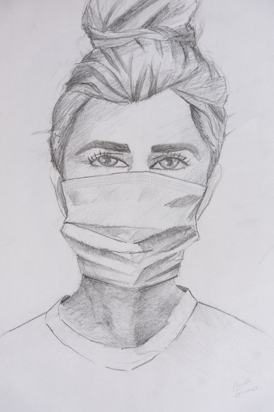 Eyes of a masked portrait